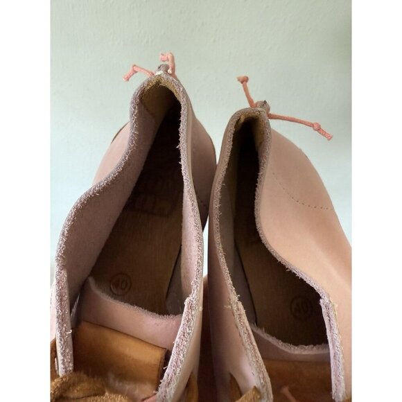 Satorisan Benirras Astex Algue Lace-Up Leather Shoes Pink Women’s Size 9 40 - Picture 3 of 5